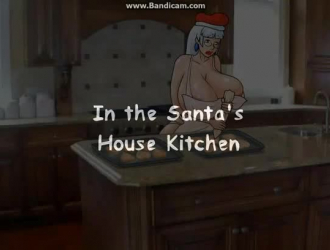 فتاة عيد الميلاد الساخنة مسمر في المطبخ